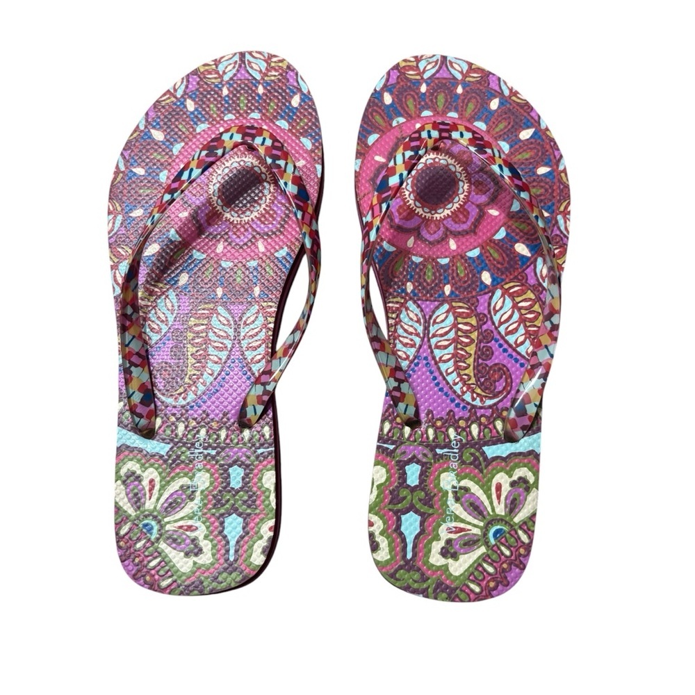 VERA BRADLEY Colorful Flip Flops Size 9/10 -- GORGEOUS POP OF COLOR!!! - Picture 7 of 9